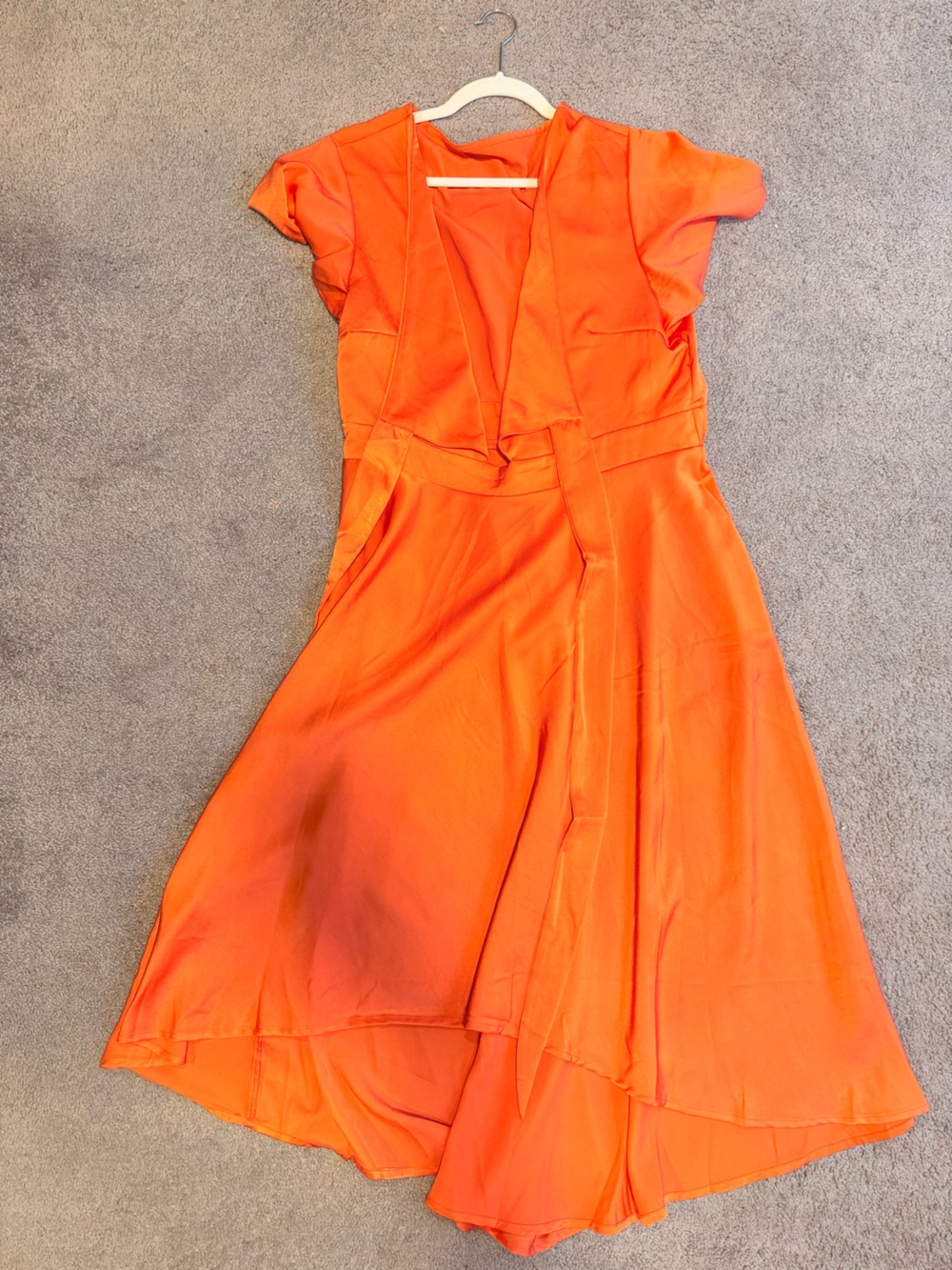Bright Orange Fit-and-Flare Dress